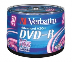 DVD-R Verbatim, 4.7GB, 16x, spindl, 25ks, matte silver 