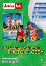 Fotopapír ActiveJet 160g/m2 A4/100 listů, LESK, LASER