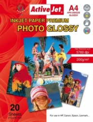 Fotopapír ActiveJet photo, lesk, 200g, A4, 20listů