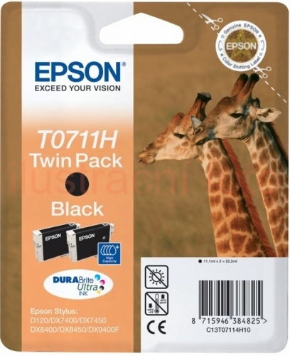 Epson T0711H, 2x 11,1ml, black, twin pack - original